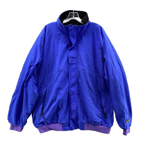 Vintage Helly Hansen‎ Jacket Mens Large Blue Retro Bomber Y2K Fleece Lined 80's - Picture 1 of 10